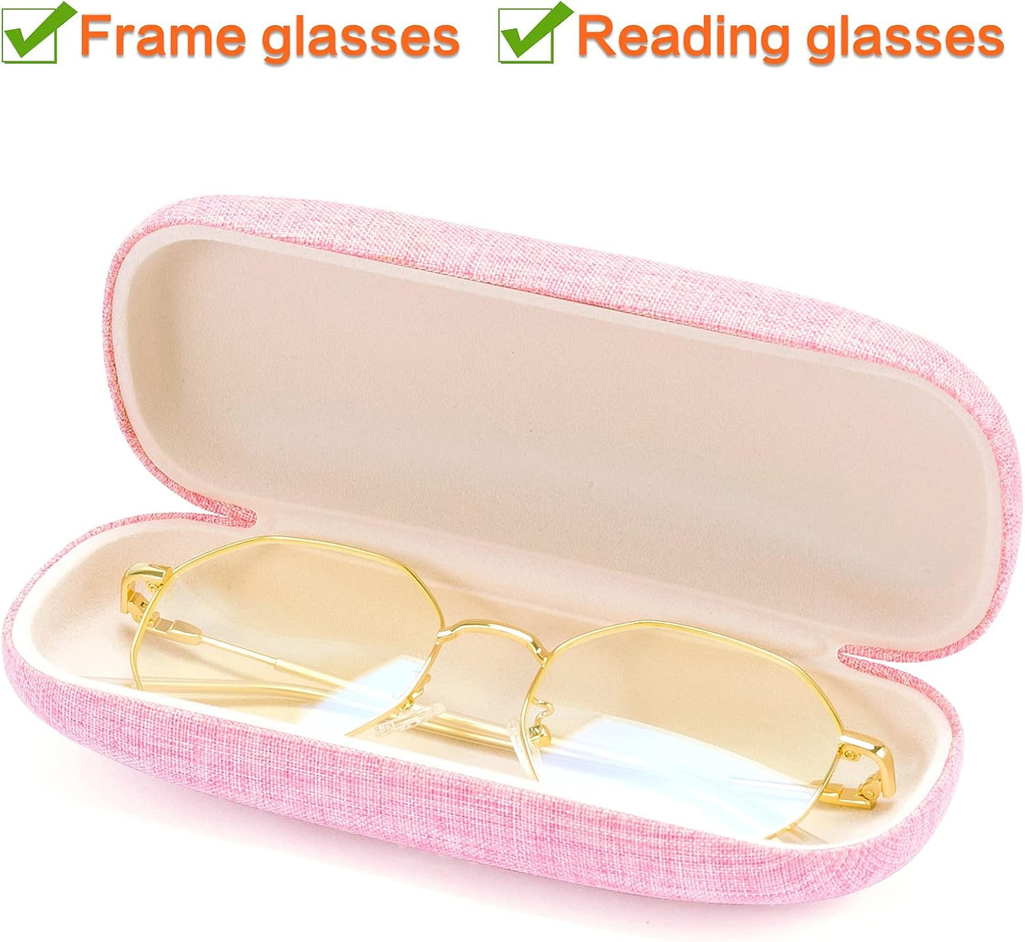Hard Shell Eyeglasses Cases, Linen Fabrics Protector Sunglasses Case, Large Glasses Case