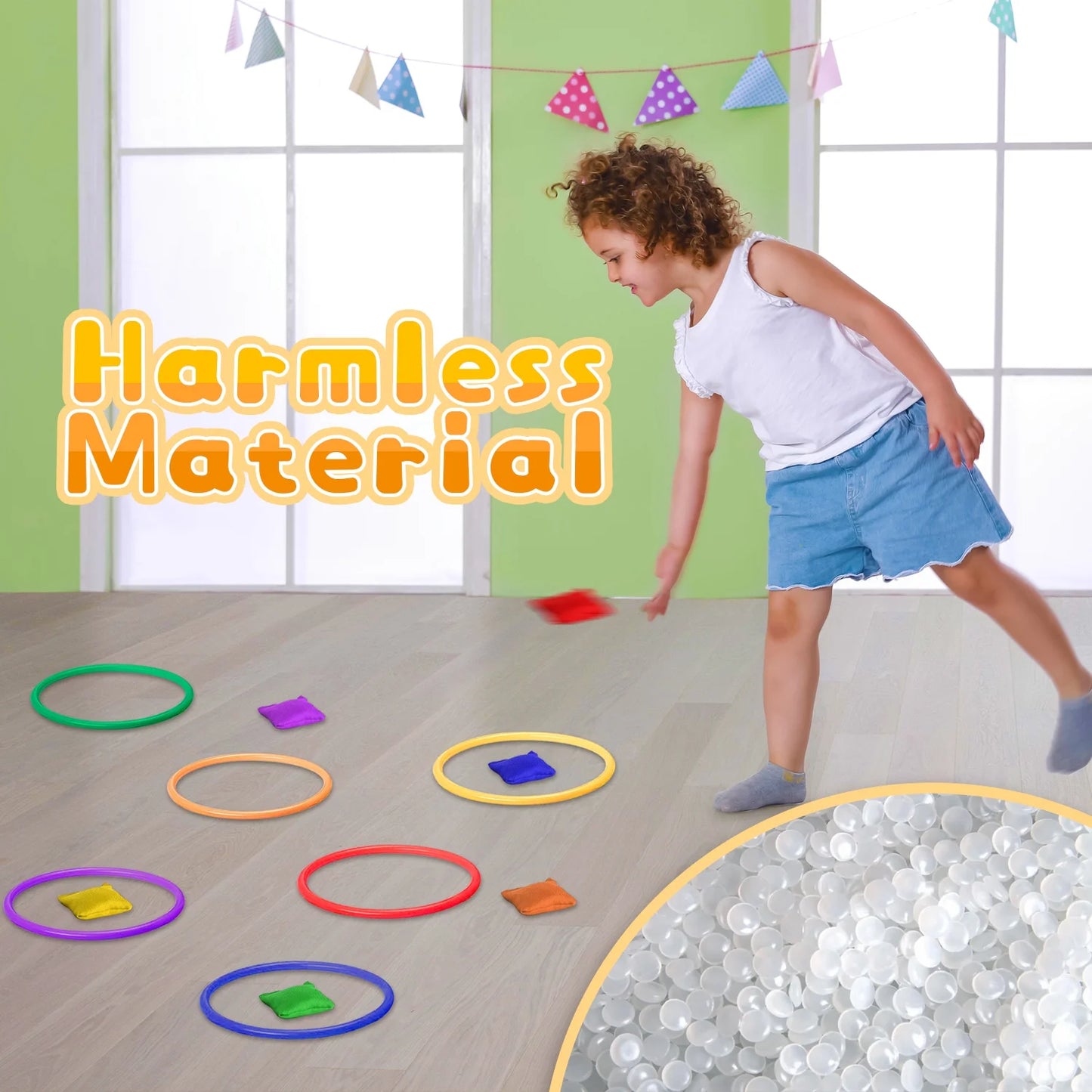 3 in 1 Carnival Games Set, Soft Cones Bean Bags Ring Toss Games for Kids Birthday Party Outdoor Games Supplies Combo Set 32 PCS