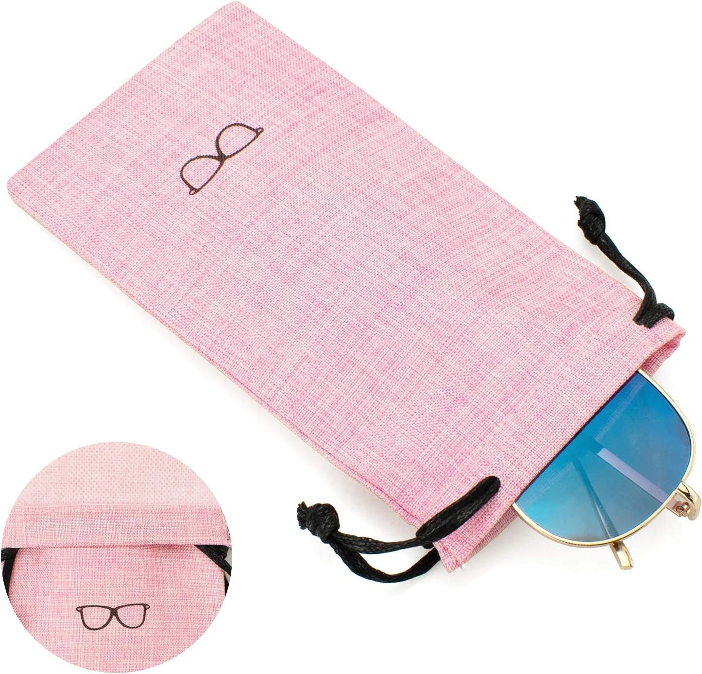 Hard Shell Eyeglasses Cases, Linen Fabrics Protector Sunglasses Case, Large Glasses Case