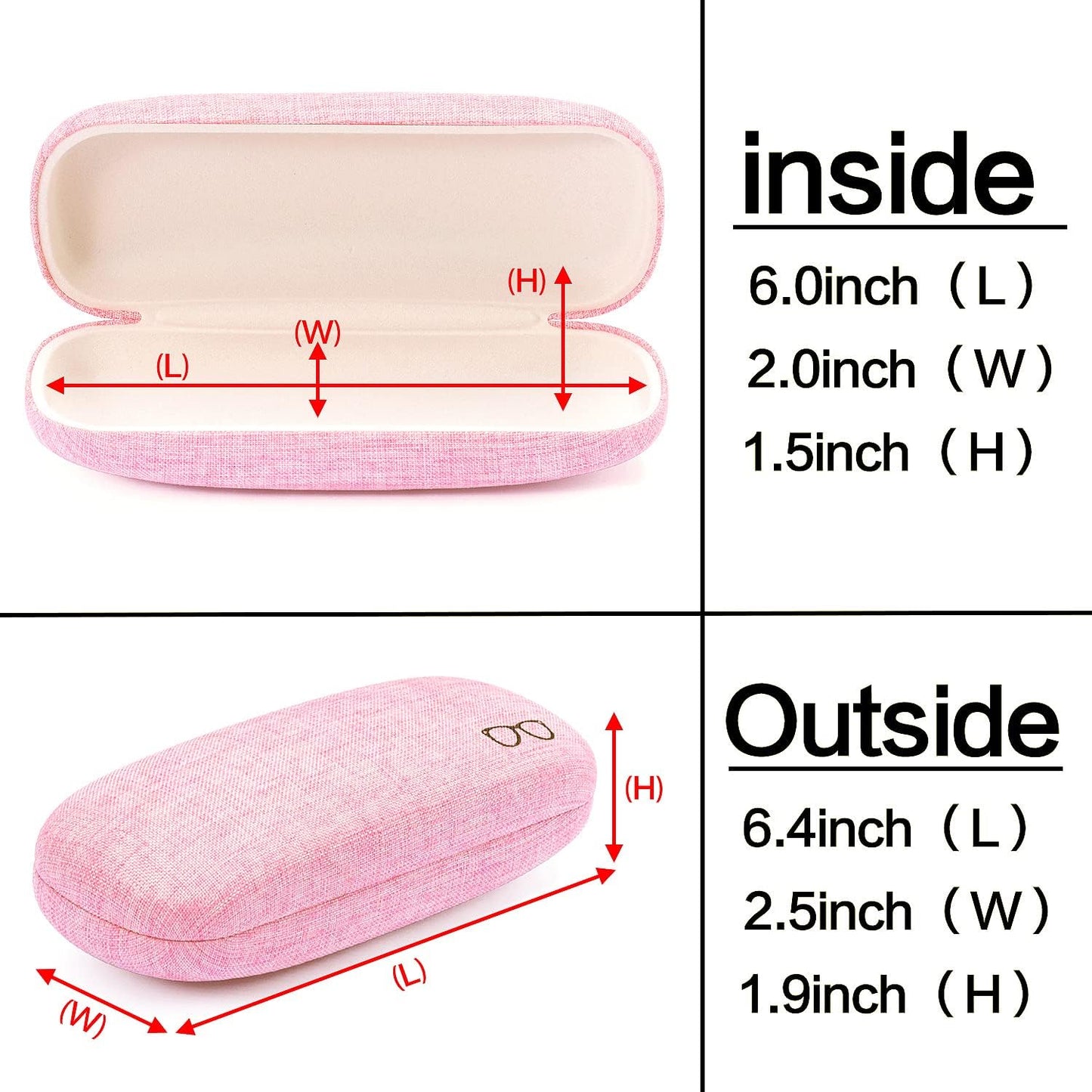 Hard Shell Eyeglasses Cases, Linen Fabrics Protector Sunglasses Case, Large Glasses Case