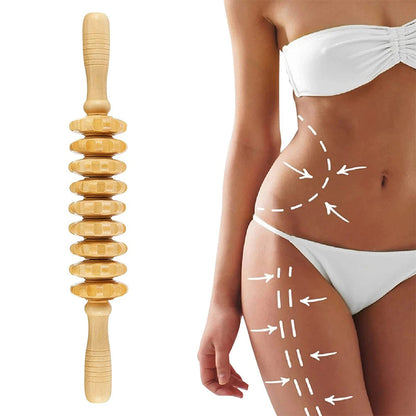 Wood Massage Roller Wood Therapy Massage Tools Body Roller Cellulite Roller Fascia Blaster Wooden Massager for Lymphatic Drainage, Maderoterapia, Pain Relief(Curved)
