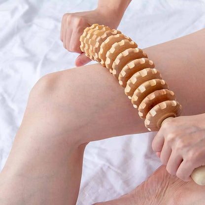 Wood Massage Roller Wood Therapy Massage Tools Body Roller Cellulite Roller Fascia Blaster Wooden Massager for Lymphatic Drainage, Maderoterapia, Pain Relief(Curved)