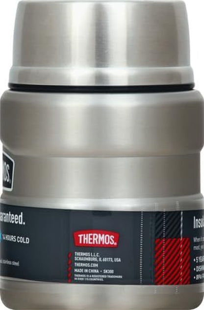 Stainless King Vacuum-Insulated Food Jar with Spoon, 16 Ounce, Matte Stainless Steel