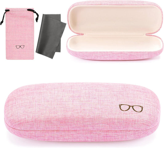 Hard Shell Eyeglasses Cases, Linen Fabrics Protector Sunglasses Case, Large Glasses Case